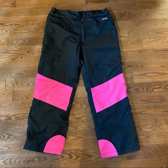 Vintage‎  white sierra black & pink snow pants in size large - Picture 2 of 11